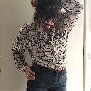 VINTAGE Liz Claiborne flower print blouse